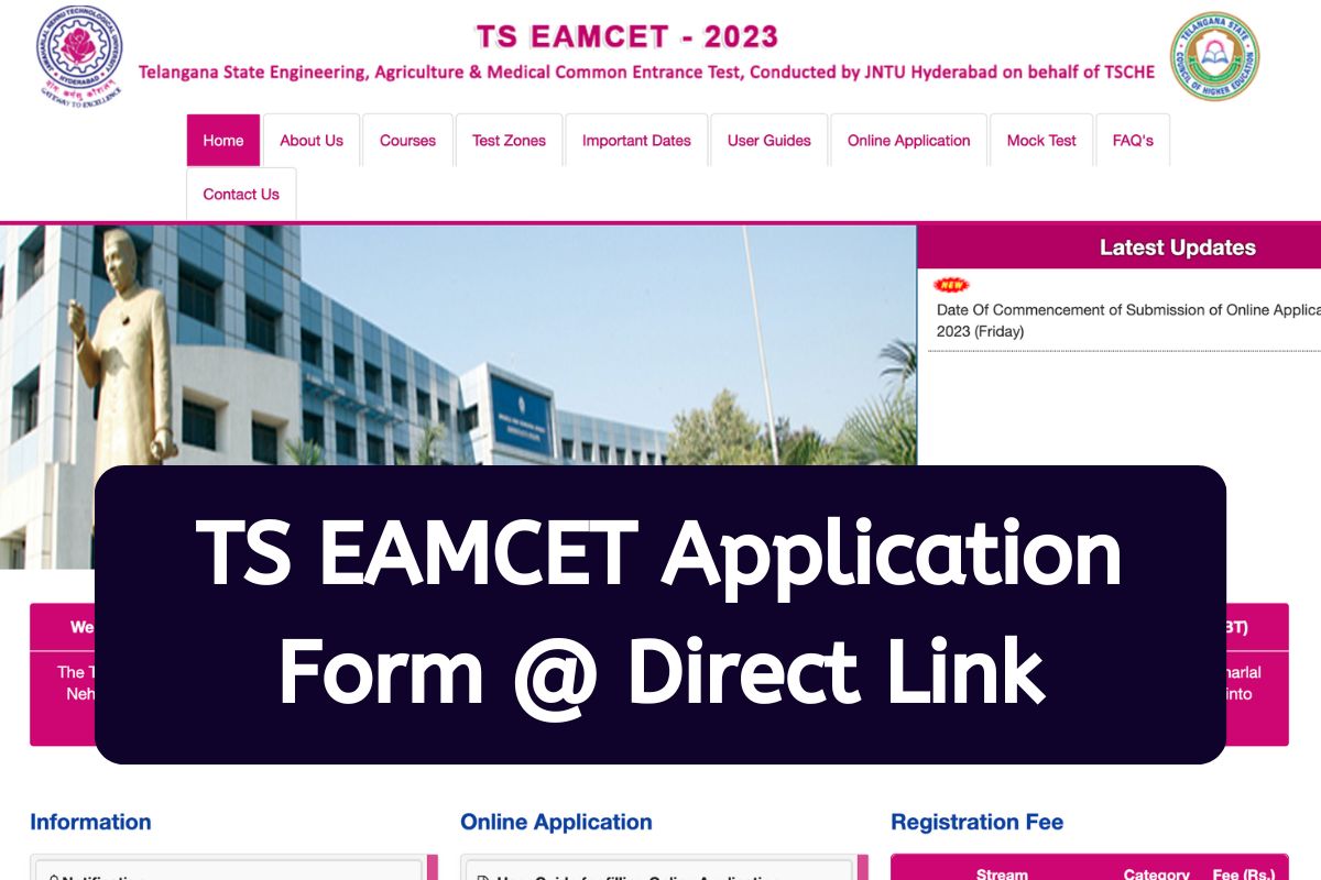 TS EAMCET Application Form 2023 Notification, Eligibility Criteria